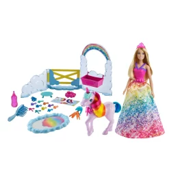 Barbie Dreamtopia Prinzessin Puppe Inkl. Einhorn Mit Farbwechsel, Set