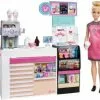 Barbie Nasch-Café Spielset Mit Puppe (blond), über 20 Teile Puppen-Zubehör -Barbie Verkaufsladen 15653339 01