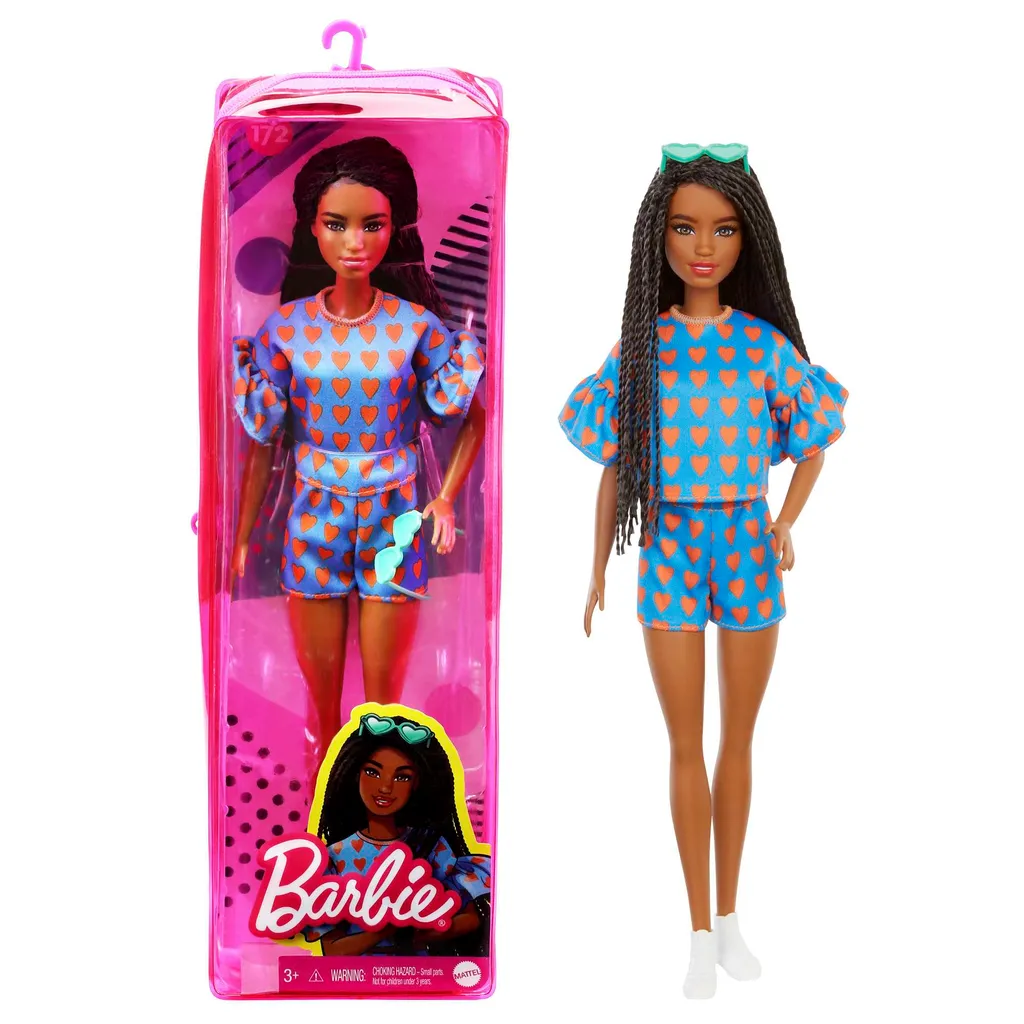 Barbie Fashionistas Puppe Im Herz-Print Oberteil/ Rock 3 Barbie Fashionistas Puppe Im Herz-Print Oberteil/ Rock