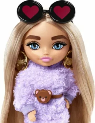 Barbie Extra Mini Puppe (Blonde Pigtails Purple Hoodie) 6 Barbie Extra Mini Puppe (Blonde Pigtails Purple Hoodie) – Bild 4