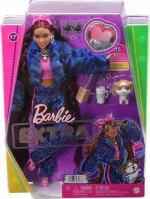 Barbie Extra Puppe (rote Haare) Mit Blauem Leo-Print Outfit, Hund & Zubehör 8 Barbie Extra Puppe (rote Haare) Mit Blauem Leo-Print Outfit, Hund & Zubehör – Bild 6