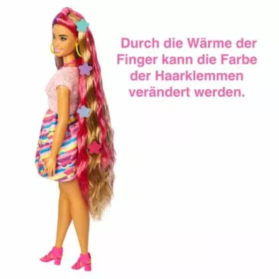 Barbie Totally Hair Puppe (blond/pinke Haare) Inkl. Styling-Zubehör 4 Barbie Totally Hair Puppe (blond/pinke Haare) Inkl. Styling-Zubehör – Bild 2