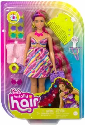Barbie Totally Hair Puppe (blond/pinke Haare) Inkl. Styling-Zubehör 8 Barbie Totally Hair Puppe (blond/pinke Haare) Inkl. Styling-Zubehör – Bild 6