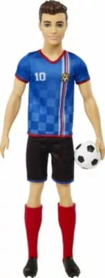 Barbie Ken Fußballspieler-Puppe, Kurze Haare, Trikot Mit Der Nummer 10, Fußball, Stollenschuhe, Stutzen, Für Kinder Ab 3 Jahre 3 Barbie Ken Fußballspieler-Puppe, Kurze Haare, Trikot Mit Der Nummer 10, Fußball, Stollenschuhe, Stutzen, Für Kinder Ab 3 Jahre