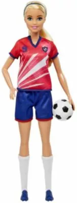 Barbie Fußballspielerin-Puppe, Blond, Trikot Mit Der Nummer 9, Fußball, Stollenschuhe, Stutzen, Für Kinder Ab 3 Jahre