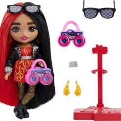 Barbie Extra Mini Doll - Red/Black Hair