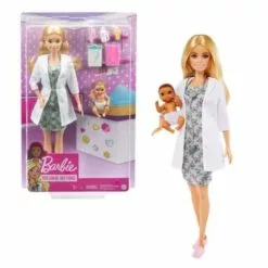 Barbie KinderĂ€rztin-Spielset Mit Blonder Puppe, Babypuppe, Ărztinnen-Spielzubehör