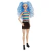 Barbie Fashionistas Puppe (blaue Haare) Im Regenbogen-Shirt Und Rock