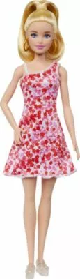 Barbie Fashionistas-Puppe Mit Blondem Pferdeschwanz Und Blumenkleid 3 Barbie Fashionistas-Puppe Mit Blondem Pferdeschwanz Und Blumenkleid