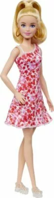 Barbie Fashionistas-Puppe Mit Blondem Pferdeschwanz Und Blumenkleid 6 Barbie Fashionistas-Puppe Mit Blondem Pferdeschwanz Und Blumenkleid – Bild 4