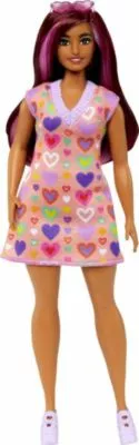 Barbie Fashionistas Puppe Mit Pinkfarbenen Strähnen Und Kleid Mit Herzaufdruck 3 Barbie Fashionistas Puppe Mit Pinkfarbenen Strähnen Und Kleid Mit Herzaufdruck