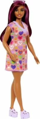 Barbie Fashionistas Puppe Mit Pinkfarbenen Strähnen Und Kleid Mit Herzaufdruck 5 Barbie Fashionistas Puppe Mit Pinkfarbenen Strähnen Und Kleid Mit Herzaufdruck – Bild 3