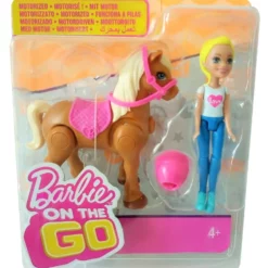 Barbie On The Go Puppe Mit Blonden Haaren Und Hellbraunes Pferd FHV63