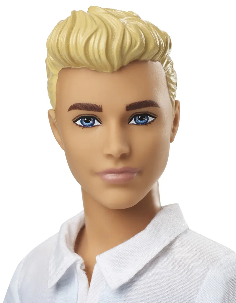 Barbie Ken Fashionistas Puppe Im Weiß-blauen Poloshirt 7 Barbie Ken Fashionistas Puppe Im Weiß-blauen Poloshirt – Bild 5