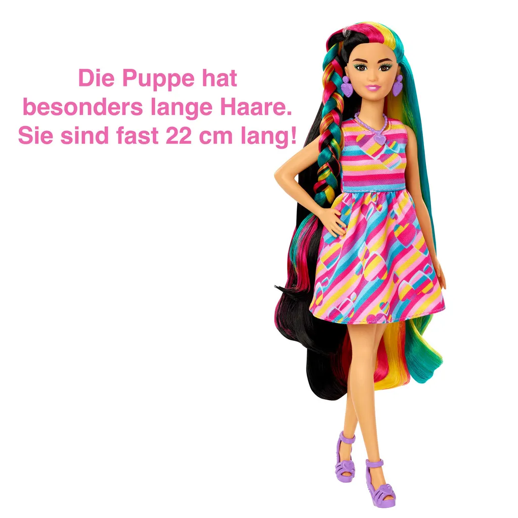 Barbie Totally Hair Puppe (schwarze/bunte Haare) Inkl. Styling-Zubehör 6 Barbie Totally Hair Puppe (schwarze/bunte Haare) Inkl. Styling-Zubehör – Bild 4