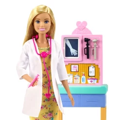 Barbie Kinderärztin Puppe (blond), Spielset Mit Kleinkind -Barbie Verkaufsladen 7d9b754f8799bb05289d3aaf18eb6183