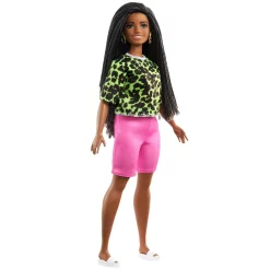 Barbie Fashionistas Puppe Im Neon Leoparden Shirt Und Biker Hose