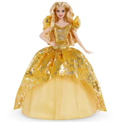 Barbie Signature 2020 Holiday Barbie-Puppe (30 Cm, Blondes Langes Haar) Im Goldenen Kleid
