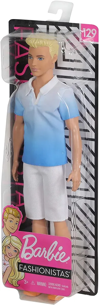 Barbie Ken Fashionistas Puppe Im Weiß-blauen Poloshirt 13 Barbie Ken Fashionistas Puppe Im Weiß-blauen Poloshirt – Bild 11