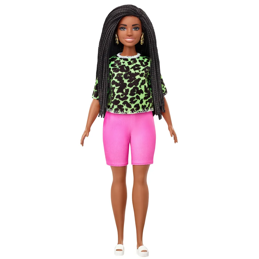 Barbie Fashionistas Puppe Im Neon Leoparden Shirt Und Biker Hose 9 Barbie Fashionistas Puppe Im Neon Leoparden Shirt Und Biker Hose – Bild 7
