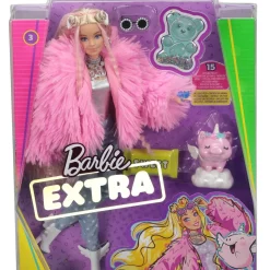 Barbie Extra Puppe (blond) Mit Flauschiger Rosa Jacke, Inkl. Haustier -Barbie Verkaufsladen d71e30c5ab83ab8fa39a5aab166552e9