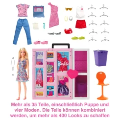 Barbie Traum-Kleiderschrank Mit Puppe (blond), Zubehör & Kleidung -Barbie Verkaufsladen db56cd6a0029b80bdb0aa68bfe15e8c3
