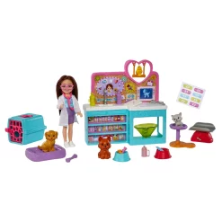 Barbie Chelsea Tierklinik Spielset Mit Puppe (brünett), Tiere & Zubehör