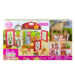 Barbie Spaß Auf Dem Bauernhof Scheunen-Spielset Mit Tieren Und Zubehör