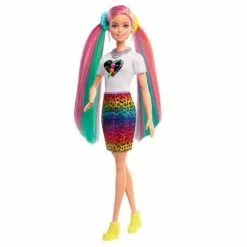 Barbie Leoparden Regenbogen-Haar Puppe