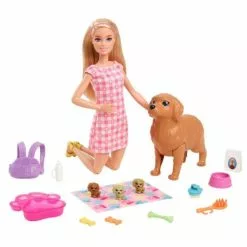 Barbie Puppe Mit Hund Und Welpen