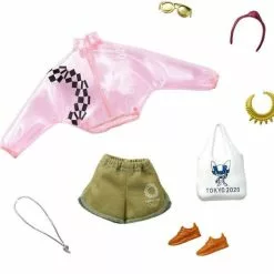 Barbie Fashion Modeset Tokyo 2020 Rosa Transparente Jacke & Shorts
